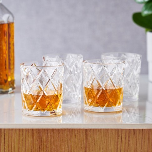 True Diamond Crystal Whiskey Tumblers Set Of 2 - Premium Crystal Clear ...