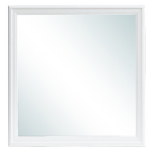 GlasFlength Decorative Wall Mirrors Contemporary Framed Mirror with Metallic Finish Simple Design for Modern Living Room, White, 38"*1"*38" - 1 of 4