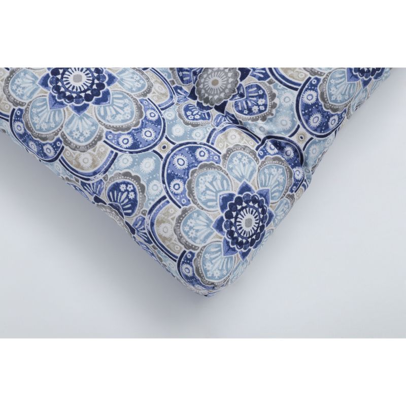 Outdoor/Indoor Wicker Loveseat Cushion Keyzu Medallion Mariner Blue - Pillow Perfect, 3 of 6