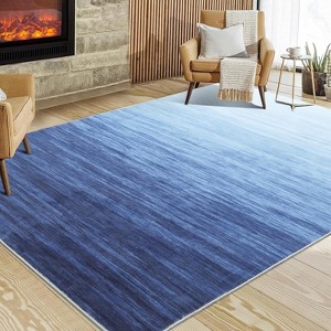 Acekool 4x6 Modern Ombre Washable Rug, Non-Slip Soft Low Pile Area Rug, Non-Shedding Accent Carpet for Living Room, Bedroom, Office, Grey - 1 of 4