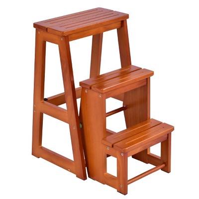 Tangkula 3-Tier Folding Step Stool Ladder Chair Bench Seat Utility Multi-functional