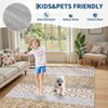 Modern Washable Area Rug for Living Room, Floral Pattern Floor Rug with Non Slip Backing, Low Pile Stain Resistant Floor Carpet - 4 of 4