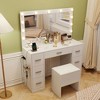 Resenkos 43.5" Bedroom Vanity Desk with LED Lighted Mirror - White - 4 of 4