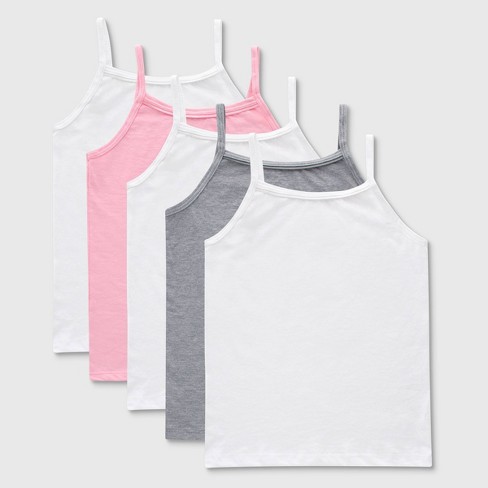 Hanes Girls' 5pk Camisole - White/gray/pink : Target