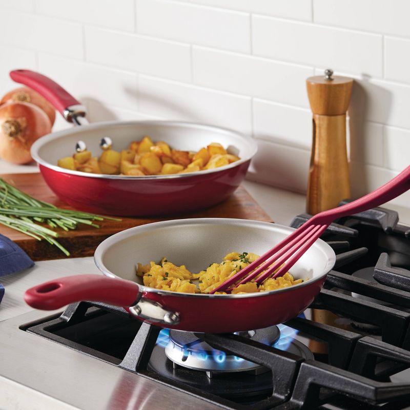 Rachael Ray Create Delicious 2pc Aluminum Nonstick Skillets Red, 5 of 7
