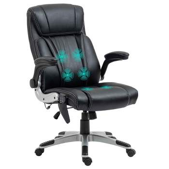 Vinsetto Vibration Massage Office Chair with Heat, Adjustable Height, Flip-up Arm, High Back, Comfy Computer Chair