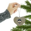 University of Connecticut Huskies Primary Logo Heart Love Wood Christmas Tree Holiday Ornament - 3 of 3