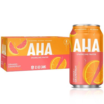 AHA Orange + Grapefruit Sparkling Water - 8pk/12 fl oz Cans