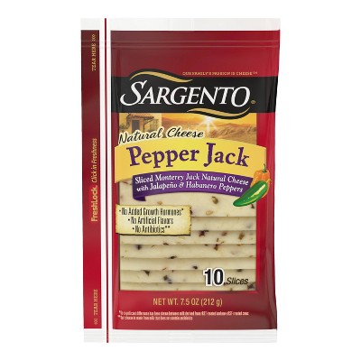 Sargento Natural Pepper Jack Sliced Cheese - 7.5oz/10 slices