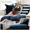SKRAN 49" Arm Chair with Ottoman,Comfy Chenille Fabric Couch Chair with 2 Large Soft Pillows,Upholstered Sofa Chair for Living Room Bedroom,Blue - 4 of 4