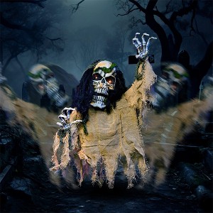 Joyfy Halloween Decoration Light-up Zombie Groundbreaker Prop, Animated Skeleton Zombie with Creepy Sound for Outdoor, Lawn, Yard, Patio Decor - 1 of 4