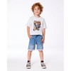 Deux par Deux Boy Organic Cotton Graphic Tee Pale Blue and Puppies - 2 of 4
