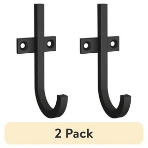 LunaLulinlk (2 pack) 2 Prong Matte Black Hook, 1 Hook, 35 lb Limit - 1 of 4