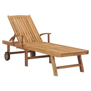 vidaXL Sun Lounger Solid Teak Wood - 1 of 4