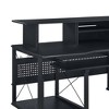 Acme Furniture Megara 72" Decorative Bookshelf Cherry and Black: Sturdy Metal Frame, Wood Composite Surface, Open Storage Shelf - 2 of 4
