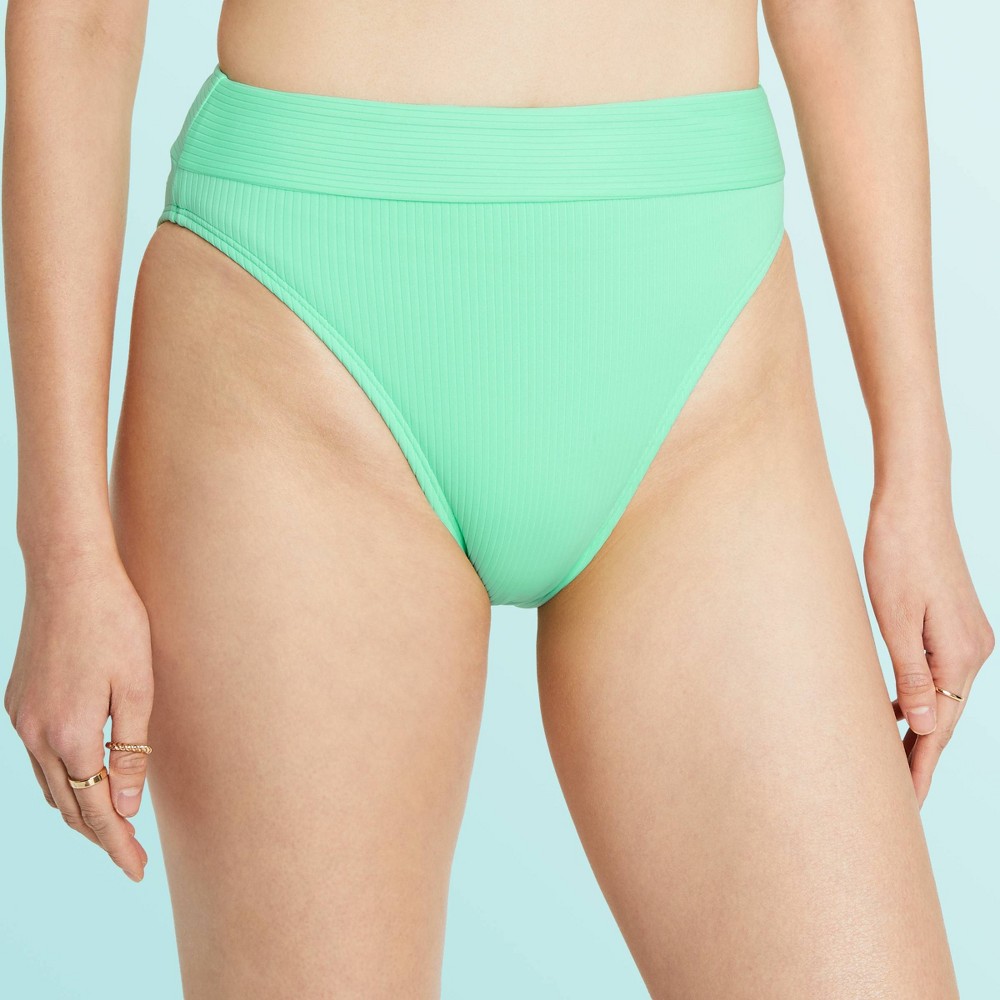 Women's High Waist Ribbed Bikini Bottom - Stoney Clover Lane x Target Light Green S