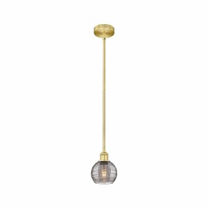 Athens Deco Swirl - 1 Light Stem Hung Mini Pendant In Industrial Style-7.63 Inches Tall and 5.88 Inches Wide - 1 of 1