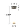 Possini Euro Design Halifax Modern Industrial Floor Lamp 64 1/2" Tall Matte Black Warm Gold Metal Double Drum Shade for Living Room Bedroom Office - 4 of 4