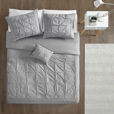 Leila Tufted Duvet Cover Set Gray Target