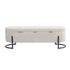 CAVINAS Storage Ottoman Bench, House Hold Storage Ottoman, Upholstered Fabric Storage Ottoman with Safety Hinge, Entryway Padded Footstool - 4 of 4