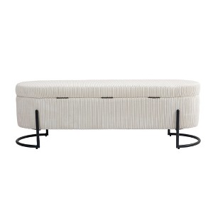 NicBex Storage Ottoman Bench for Bedroom,Storage Bench with Solid Wood Frame and Sturdy Metal Legs,Ottoman for Living Room,Bedroom,Entryway - 1 of 4