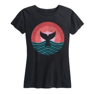 Women's - Instant Message - Circle Whale Tail Short Sleeve Graphic T-Shirt - 1 of 4