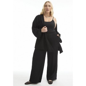 June + Vie by Roaman's Women's Plus Size Knitted Pull-On Pants - 1 of 3