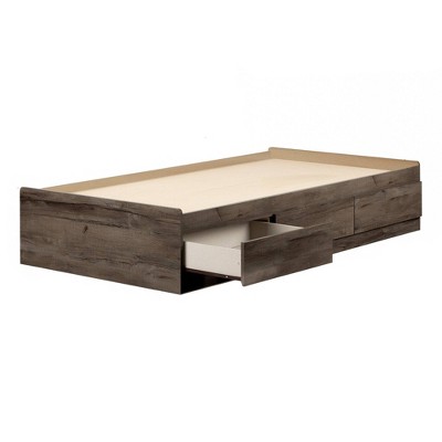 Full Asten Mates Bed with 3 Drawers   Fall Oak  - South Shore