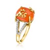 Ross-Simons Carnelian and 0.20 ct. t.w. White Zircon Reef Ring in 18kt Gold Over Sterling - 3 of 4