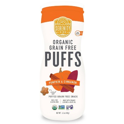 Serenity Kids Pumpkin & Cinnamon Grain Free Puffs Baby & Toddler Snacks - 1.5oz
