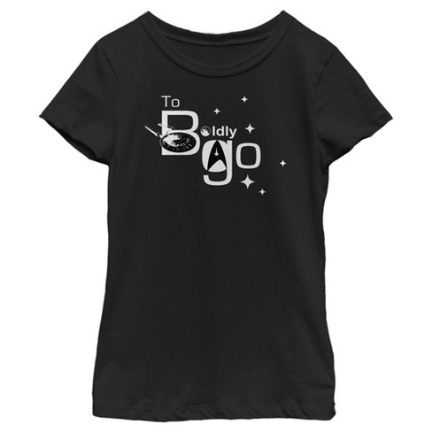 Girl s Star Trek The Original Series To Boldly Go Shine T shirt