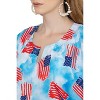 LA LEELA Women's Summer 4th of July Patriotic Beach Dress Swimwear Caftan Mini Dress Bikini Beachwear Kaftan 2X-3X Blue US Flag - 4 of 4