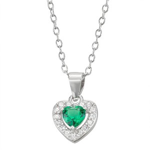 Junior Jewels Sterling Silver Children's Birthstone Heart Pendant - 1 of 2