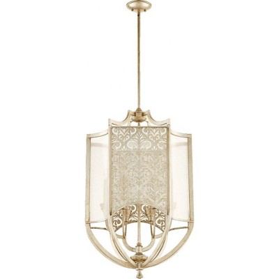 Quorum Lighting Bastille 6-Light Pendant, 35, Aged Silver Leaf