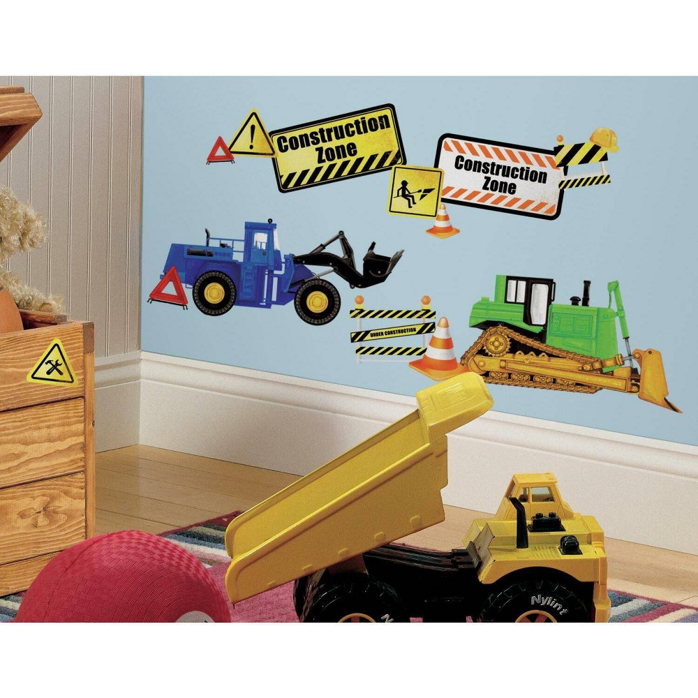 Photos - Other interior and decor Roommates Construction Trucks Peel and Stick Wall Decal  