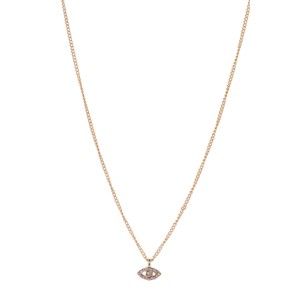 Slickblue Women's Necklace, Gold Link Chain with Evil Eye Rhinestone Pendant, Spiritual Statement Style, 17.5" - 1 of 3
