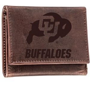Evergreen NCAA Colorado Buffaloes Brown Leather Trifold Wallet Officially Licensed with Gift Box - 1 of 1