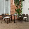 Outsunny 4 Piece Outdoor Dining Chair Set, Cushioned Patio Wicker Armchairs - 3 of 4