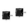 Chisel Stainless Steel Polished 7mm Black Square Cubic Zirconia Stud Earrings - 4 of 4
