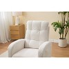 CAVINAS 15" Modern Rocking Chair Nursery,Glider Rocking Armchair with Side Pocket,Living Room Accent Chair With Adjustable Footrest - 2 of 4