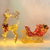 Joyfy 2 Packs Gold Reindeer and Sleigh Christmas Yard Light Decoration with 200 LEDs for Xmas Yard Garden Outdoor Decoration, Xmas Eve Night Décor - 3 of 4