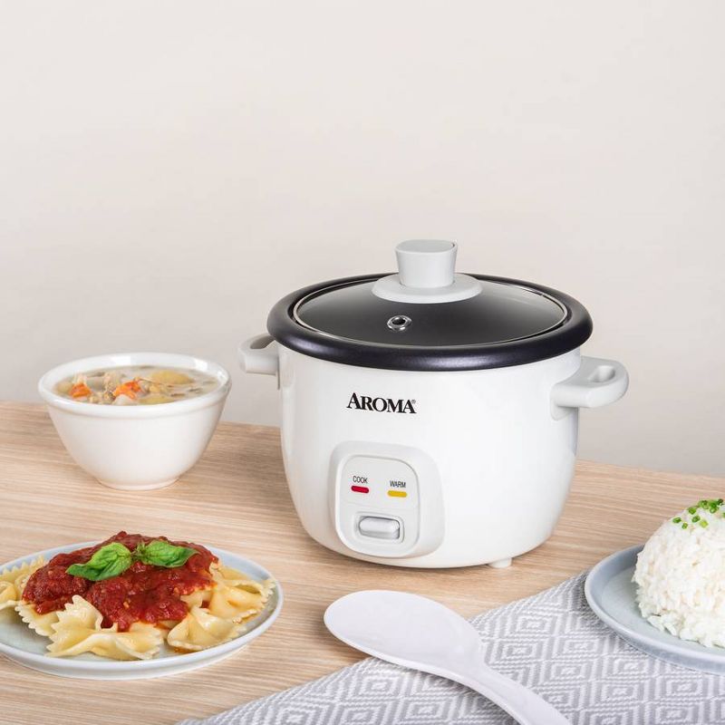 Aroma 4 Cup Pot Style Rice Cooker - White, 5 of 7
