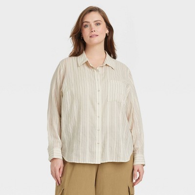 Women's Long Sleeve Collared Button-down Shirt - Universal