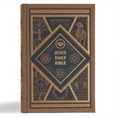 CSB Jesus Daily Bible, Brown Cloth Over Board - by  Dwayne Milioni & Csb Bibles by Holman (Hardcover)