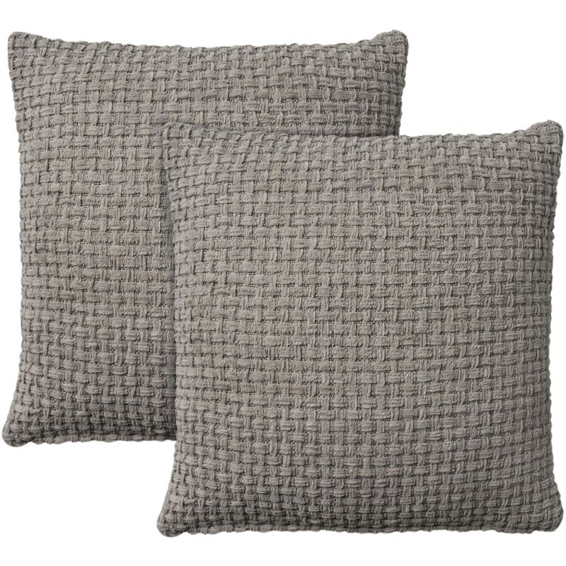 Mina Victory Lifestyle Woven Chenille 18" x 18" Set of 2 Indoor Throw Pillow, 1 of 9