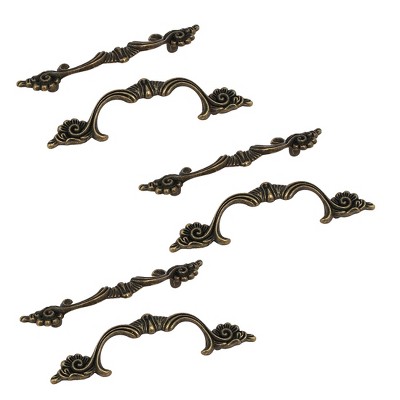 Unique Bargains Drawer Cabinet Dresser Door Metal Pull Handles Bronze Tone 3.8"x0.87"x0.63" 6PCS