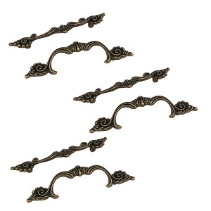 Unique Bargains Drawer Cabinet Dresser Door Metal Pull Handles Bronze Tone 3.8"x0.87"x0.63" 6PCS - 1 of 3