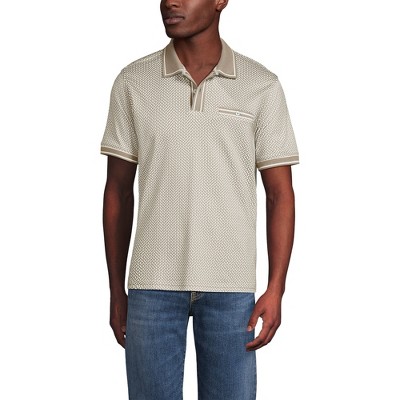 Lands' End Men's Short Sleeve Tipped Welt Pocket Supima Polo