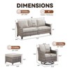Belord 5 Pieces Outdoor Furniture, High Back Outdoor Wicker Couch Patio Swivel Rocker Chairs Set of 2 with Comfy Cushions Ottomans Patio Furniture Set - 4 of 4
