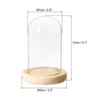 Unique Bargains Wooden Base Plants Home Decor Glass Bell Jar Display Case - 2 of 4